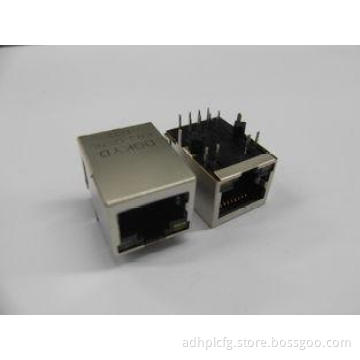 PBT Black Magnetic RJ45 Jack, 10/100base Tab Down Shield RJ